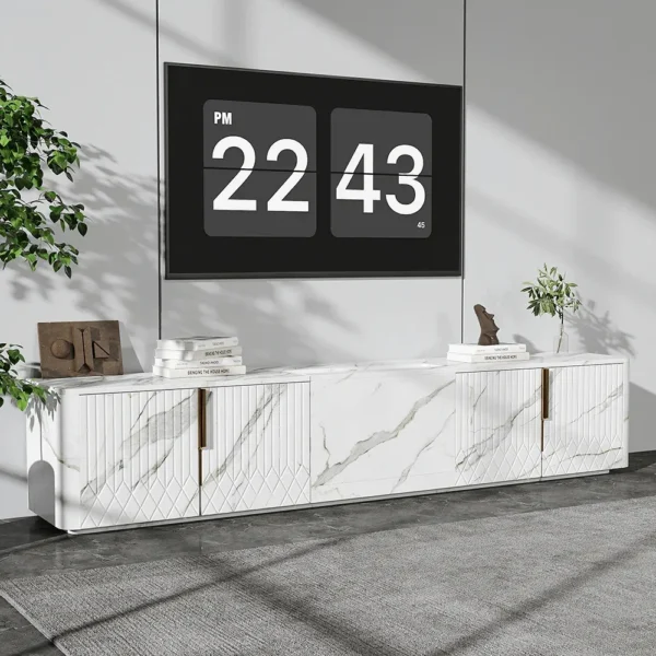 طاولة تلفاز بأبواب تخزين