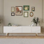 طاولة تلفاز عصرية بتصميم مموج