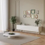 طاولة تلفاز عصرية بتصميم مموج