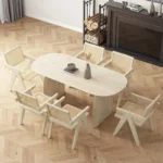 طاولة طعام خشب بتصميم اسكندافي