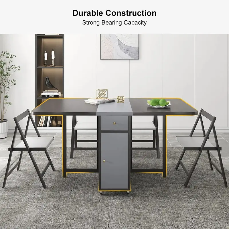 طاولة طعام عصرية قابل للطي مع كراسي