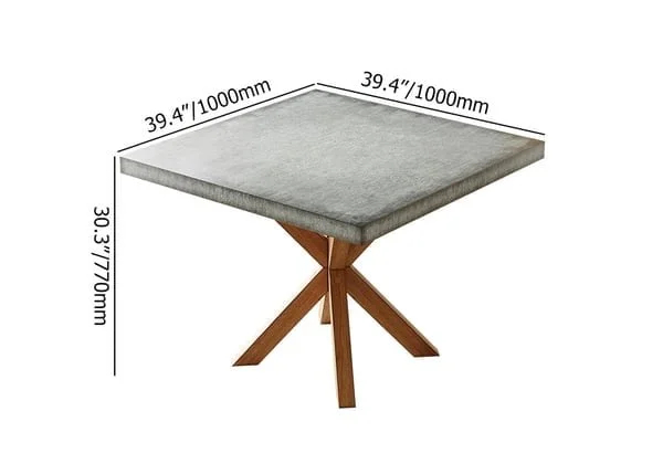 طاولة طعام خشب على شكل مربع