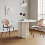 طاولة طعام دائرية عصرية بسطح من الرخام