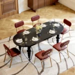 طاولة طعام بيضاوية قابلة للتمديد