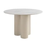 طاولة طعام دائرية عصرية بسطح من الرخام