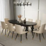 طاولة طعام بيضاوية قابلة للتمديد