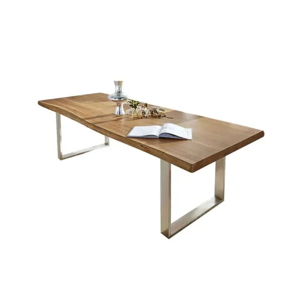 طاولة طعام خشب بتصميم ريفي 