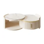 طاولة قهوة دائرية بسطح من رخام