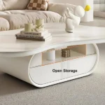 طاولة قهوة سحابية الشكل مع سطح رخام