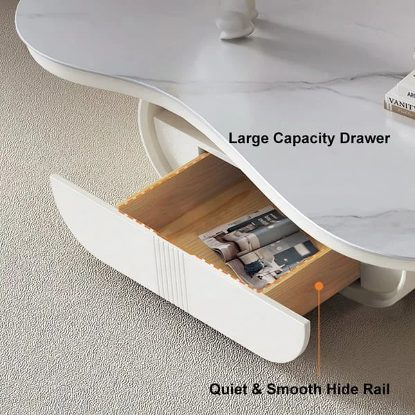 طاولة قهوة سحابية الشكل مع سطح رخام