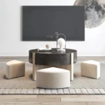 طاولة قهوة مستديرة مع مقاعد