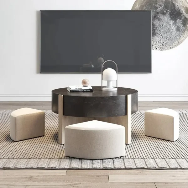 طاولة قهوة مستديرة مع مقاعد