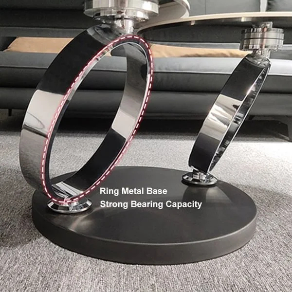 طاولة قهوة قابلة للتمديد مع قاعدة دائرية