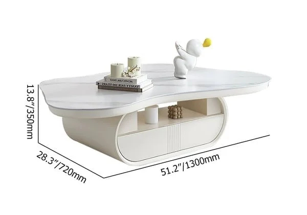 طاولة قهوة سحابية الشكل مع سطح رخام