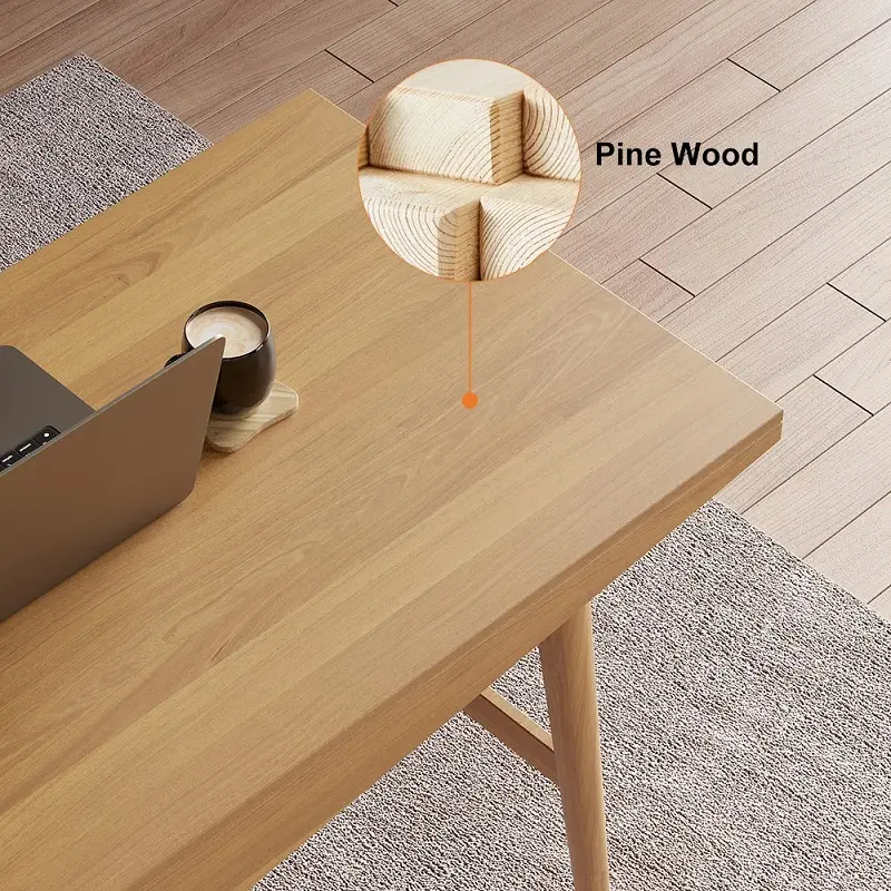 مكتب كمبيوتر عصري بشكل مستطيل