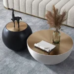 طقم طاولات قهوة بتصميم عصري على شكل وعاء