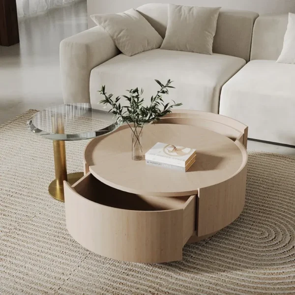 طقم طاولات قهوة دائرية متداخلة