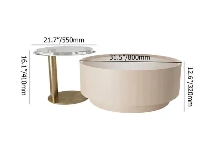 طقم طاولات قهوة دائرية متداخلة 