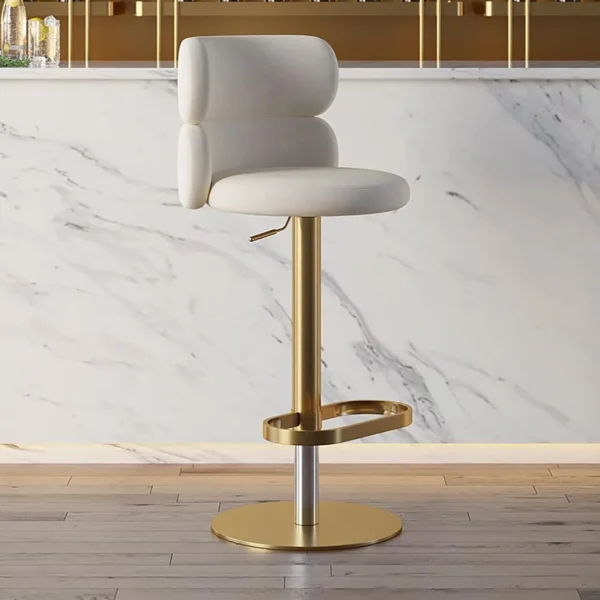 كرسي بار دوار بمسند ظهر منحني