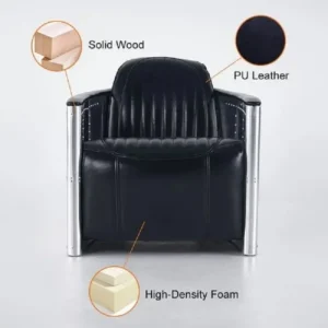 كرسي مفرد بتصميم برميل من الجلد من زادو