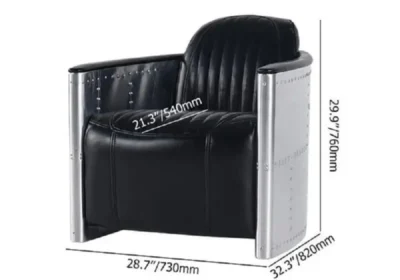 كرسي مفرد بتصميم برميل من الجلد من زادو