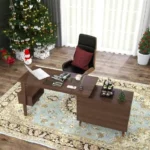 كرسي مكتبي عصري من الجلد مع ظهر عالي - Image 2