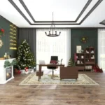 كرسي مكتبي عصري من الجلد مع ظهر عالي