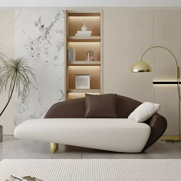 كنب جلد بني