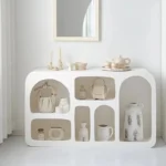 طاولة كونسول بتصميم مبدع مع أرفف مقوسة