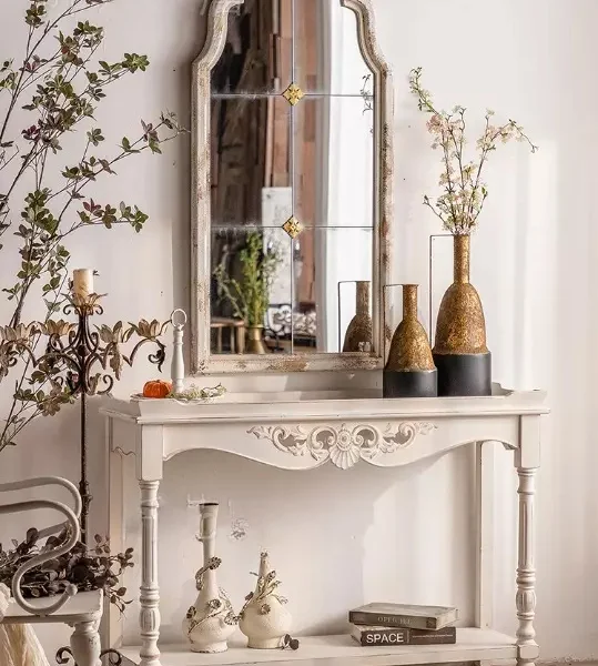 كونسول خشب بتصميم ريفي لغرفة المعيشة