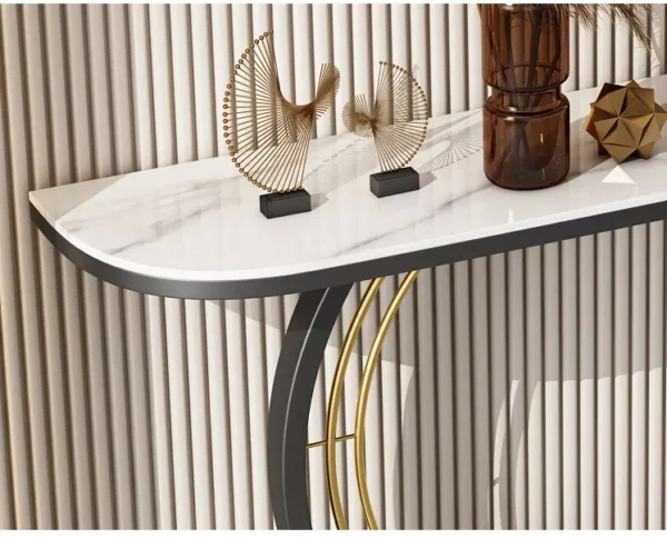 كونسول رخام مع قاعدة بشكل دائري