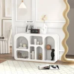 طاولة كونسول بتصميم مبدع مع أرفف مقوسة
