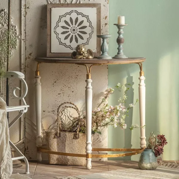 طاولة كونسول خشب بتصميم ريفي