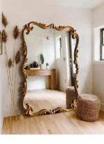 مرايا طويله مع اطار بتصميم ريفي