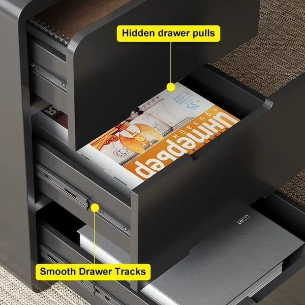 طاولة مكتب مع خزانة جانبية