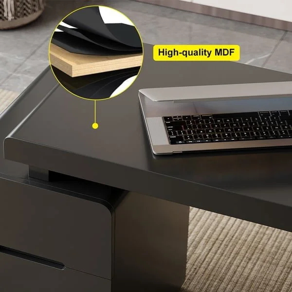 طاولة مكتب مع خزانة جانبية