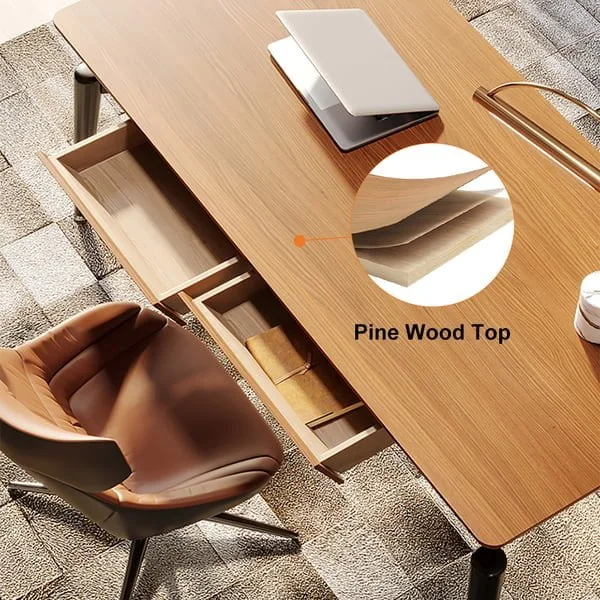 مكتب خشبي بطراز عتيق مع أدراج