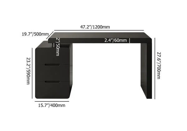 طاولة مكتب مع خزانة جانبية