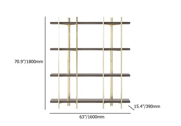 مكتبة عصرية مع تخزين مفتوح