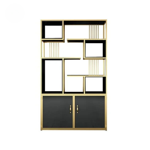 مكتبة عصرية مع مساحة للتخزين