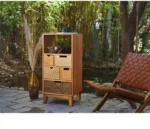 طاولة كونسول مع خزانة جانبية بتصميم ريفي