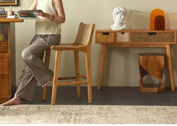 طاولة كونسول مع خزانة جانبية بتصميم ريفي