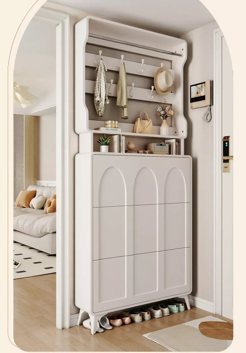 خزانة أحذية مع علاقة ملابس بتصميم مودرن 