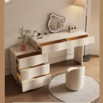 تسريحة غرفة نوم مع مرأة مستديرة - Image 2