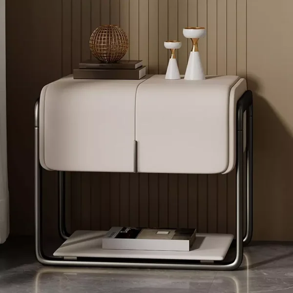 طاولة سرير جلد