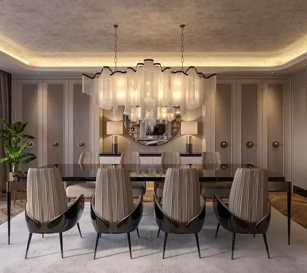 طاولة طعام فاخرة مع كراسي انيقة