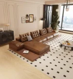 كنب زاوية جلد