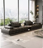 كنب مريح اسود بتصميم مودرن فاخر