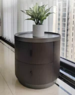 طاولة جانبية للسرير على شكل دائري