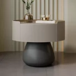 طاولة جانبية للسرير بشكل دائري